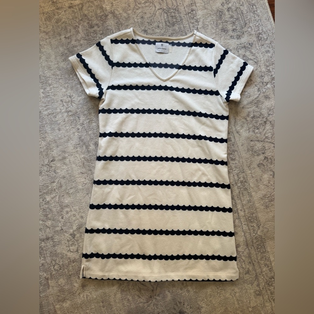 Dudley Stephens Navy and White Terry Cloth Mini Dress - Picture 2 of 6